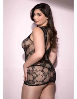 MUSIC LEGS ML-60127, Floral Lace Dress -Funky Lingerie Outlet 60127Q back2 10005 31310.1706677450