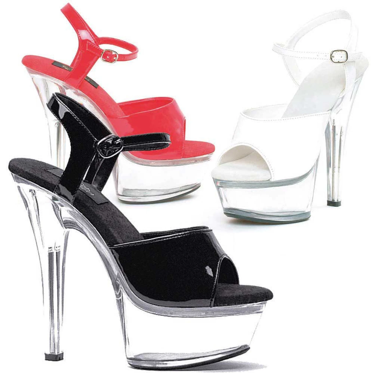601-Juliet-C, Platform Clear Heel Sandal CLEARANCE 3 601-Juliet-C, Platform Clear Heel Sandal CLEARANCE