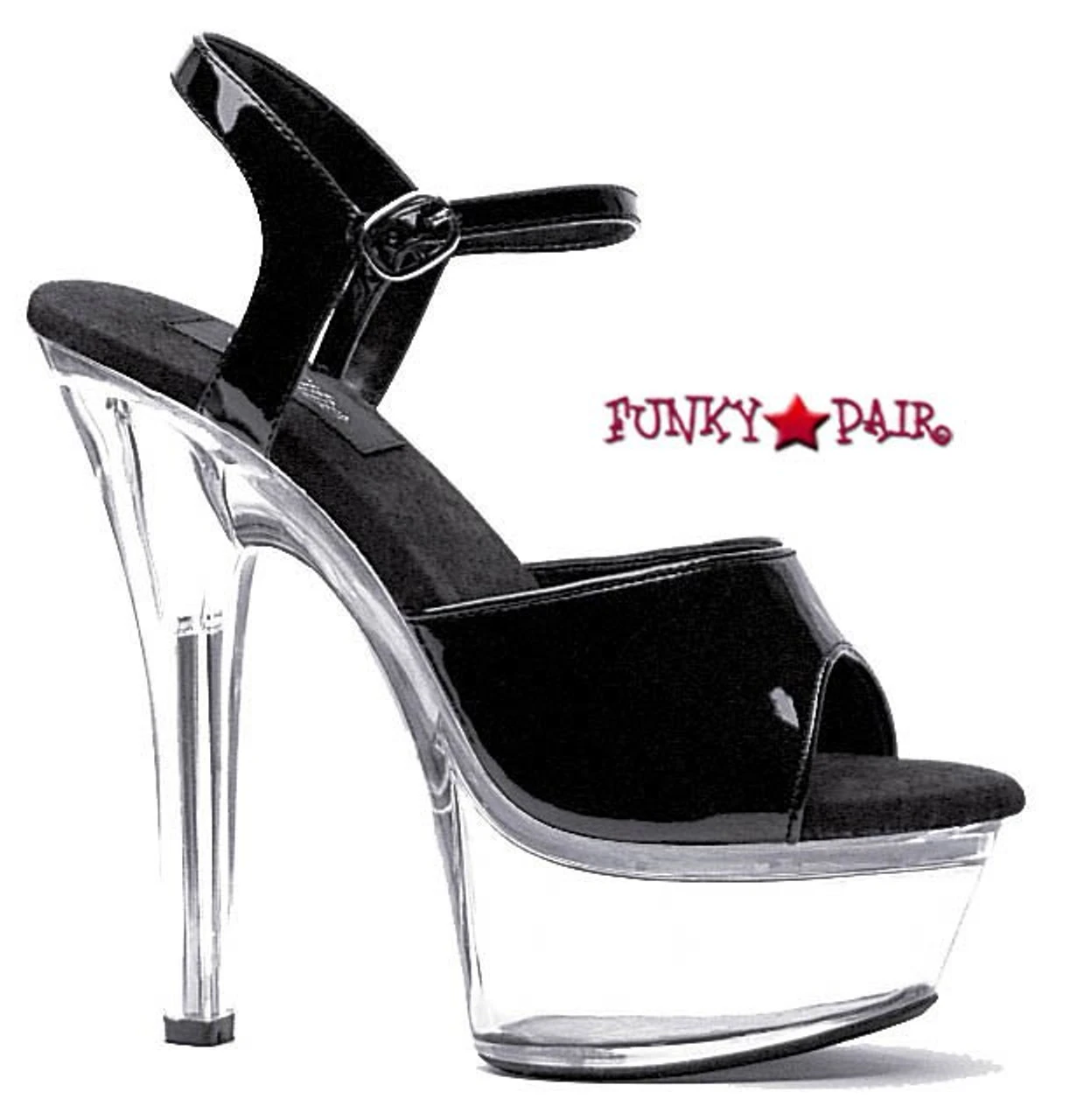 601-Juliet-C, Platform Clear Heel Sandal CLEARANCE 5 601-Juliet-C, Platform Clear Heel Sandal CLEARANCE - Image 3