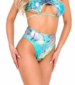R-6059 - Tie-Dye High-Waisted Shorts By Roma -Funky Lingerie Outlet 6059 BM 98485.1649272419