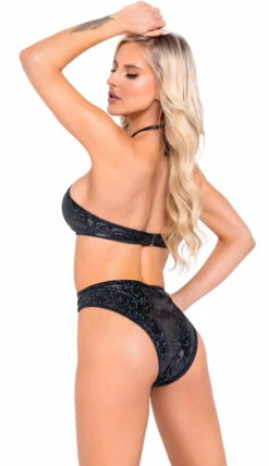 Roma R-6078 - Shimmer Bikini Top With Criss-Cross Detail -Funky Lingerie Outlet 6078 6079 Blk Back 90746.1649307455