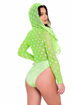 R-6085 - Two-Tone Hooded Rave Romper By Roma -Funky Lingerie Outlet 6085 NG Back 79465.1648501897