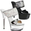 609-Aileen, Rhinestones Double Strap Sandal -Funky Lingerie Outlet 609 AILEENE 22839.1567275331