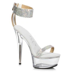 609-Anika, Platform Sandal With Rhinestones Cuff CLEARANCE 12 609-Anika, Platform Sandal With Rhinestones Cuff CLEARANCE -Funky Lingerie Outlet 609 Anika Silver 34278.1641584837