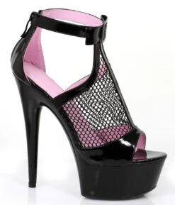 609-Cais 6 Inch Heel Net Cutout Sandal CLEARANCE