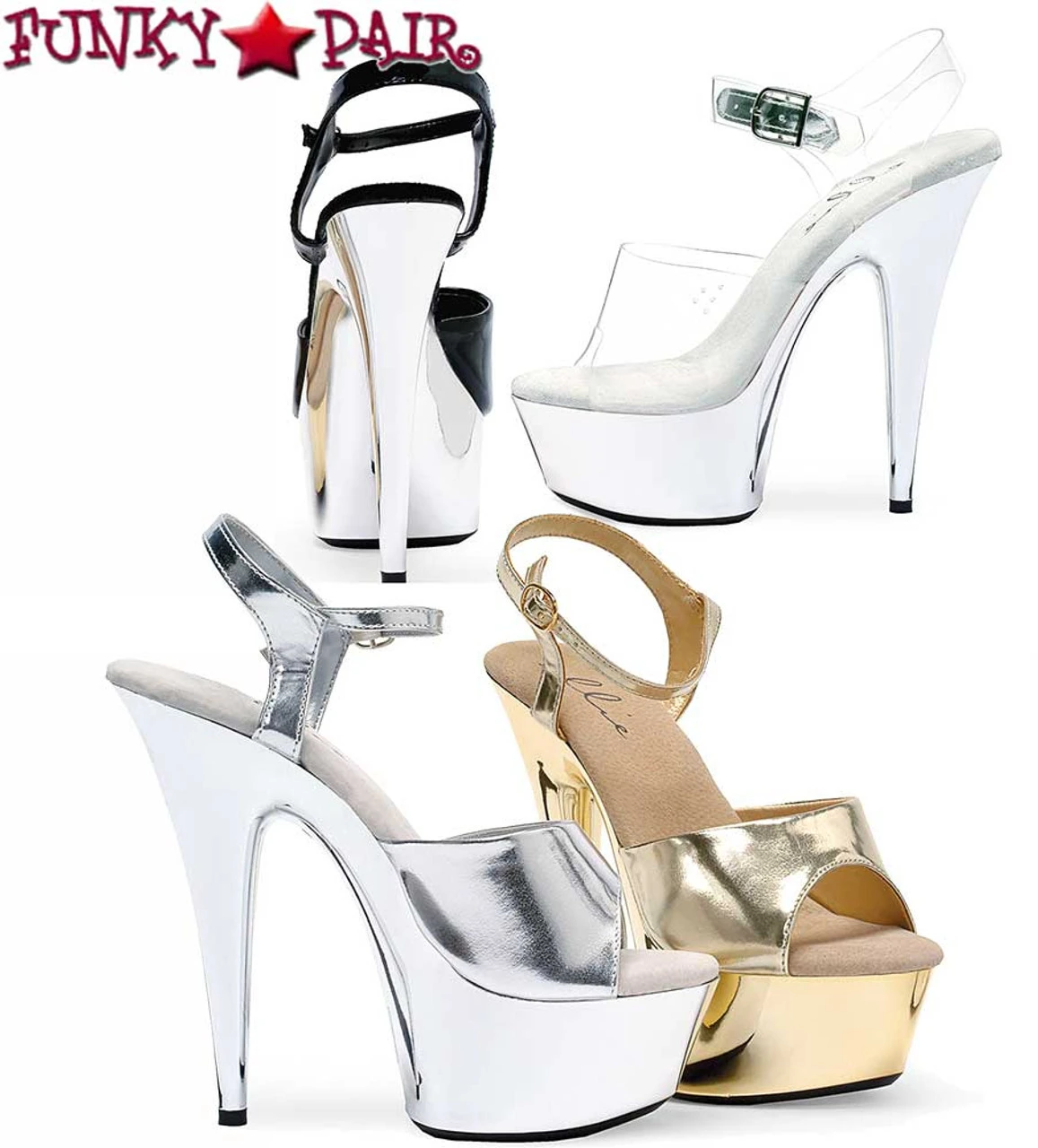609-Chrome, 6" Chrome Platform Heels CLEARANCE 9 609-Chrome, 6" Chrome Platform Heels CLEARANCE - Image 7