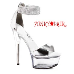 609-Haven 6" Rhinestones Ankle Cuff Sandal 9 609-Haven 6" Rhinestones Ankle Cuff Sandal -Funky Lingerie Outlet 609 Haven Silver 84605.1683700054