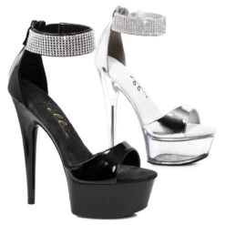609-Haven 6" Rhinestones Ankle Cuff Sandal