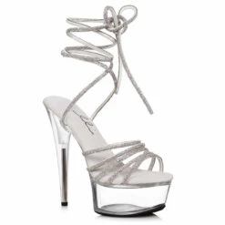 609-LUSH, 6 Inch Stiletto Heel Rhinestones Wrap Sandal -Funky Lingerie Outlet 609 LUSH slv 77902.1725830675