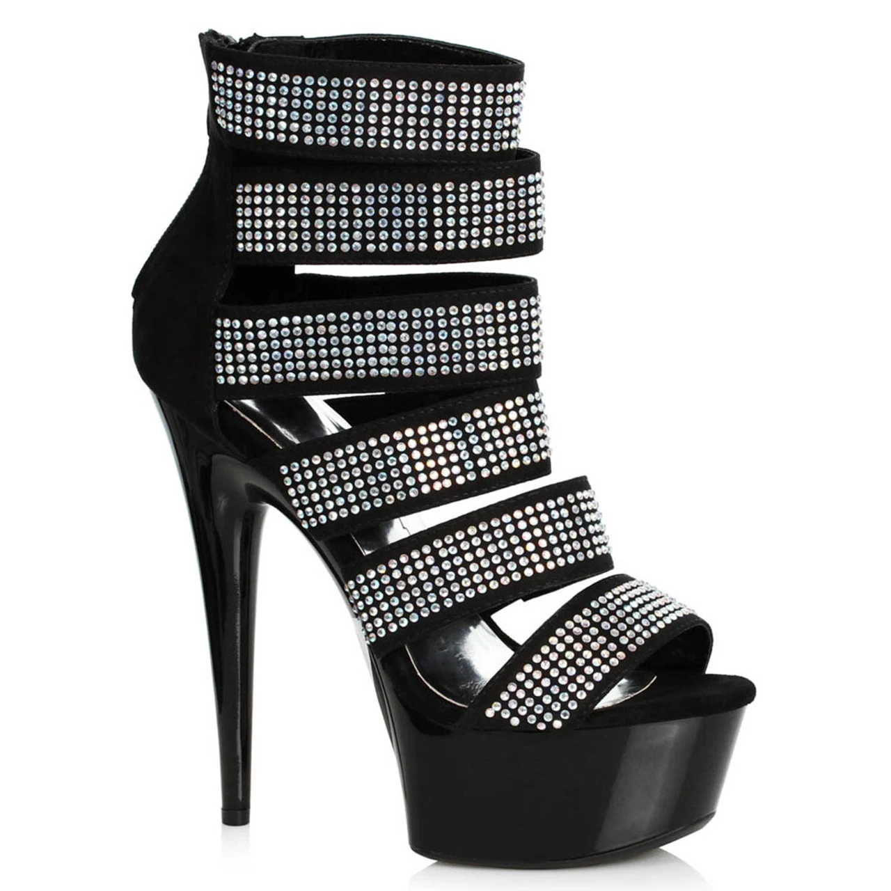 609-Megan, 6" Multi-Straps Rhinestones Sandal 4 609-Megan, 6" Multi-Straps Rhinestones Sandal - Image 2