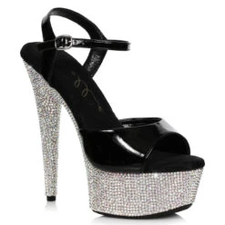 609-Maxine, Ankle Strap Rhinestones Sandal CLEARANCE 7 609-Maxine, Ankle Strap Rhinestones Sandal CLEARANCE -Funky Lingerie Outlet 609 Maxine BLK 04608.1631739835