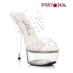 609-Misty, 6 Inch Double Strap With Rhinestones Slide -Funky Lingerie Outlet 609 Misty FP 34338.1683676125