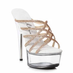 Ellie Shoes | 609-SELENA, Strappy Rhinestones Sandal -Funky Lingerie Outlet 609 SELENA GLD 63599.1584942404