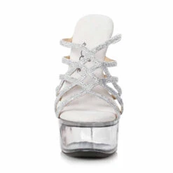 Ellie Shoes | 609-SELENA, Strappy Rhinestones Sandal -Funky Lingerie Outlet 609 SELENA SLV 22374.1584942417