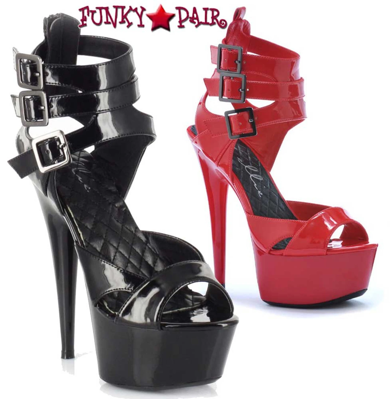 609-Athena 6" Heel Triple Ankle Strap Shoes CLEARANCE 4 609-Athena 6" Heel Triple Ankle Strap Shoes CLEARANCE - Image 2