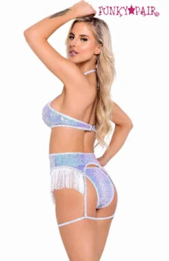 R-6091 - Criss-Cross Sequin Bikini Top By Roma -Funky Lingerie Outlet 6091 6092 6093 Lav Back 59999.1670355153