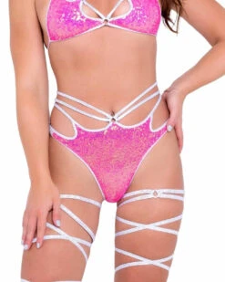 Roma R-6095 - Strappy Sequin Raver Shorts