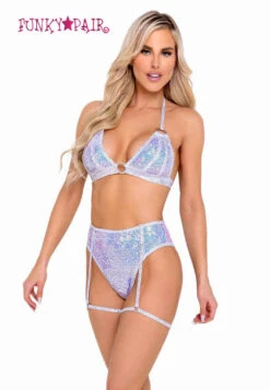 Roma R-6098 - Raver Two-Tone Sequin Bikini Top -Funky Lingerie Outlet 6098 6099 Lav 96003.1659382045