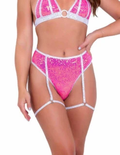 Roma R-6099 - High-Waisted Sequin Raver Shorts