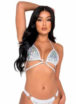Roma R-6108 - Iridescent Vinyl Bikini Tie-Top
