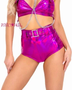Roma R-6116 - Holographic High-Waisted Shorts -Funky Lingerie Outlet 6116 HP 81731.1649430628