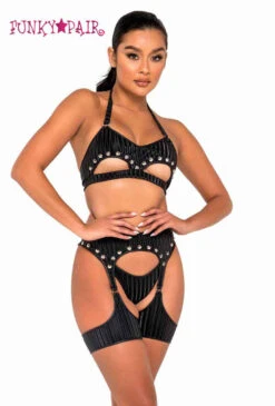 R-6121 - Studded Garter Belt Harness By Roma -Funky Lingerie Outlet 6119 6120 6121 94502.1651786366