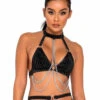 R-6122 - Bikini Top With Ring & Chain Detail By Roma -Funky Lingerie Outlet 6122 23885.1649433298