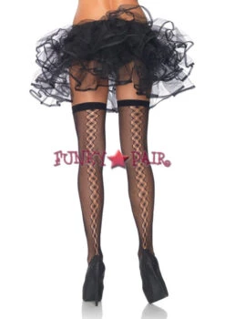 LA-6122, Swirl Net Thigh High Stockings