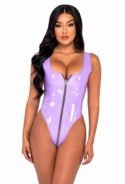 R-6129 - Vinyl Zip-Up Romper By Roma