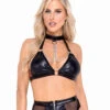 Roma R-6130 - Halter Bikini Top With Ring & Chain Detail