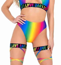 Roma R-6139 - Rainbow High-Waisted Shorts