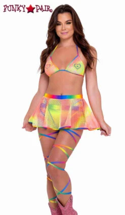 R-6142 - Tie-Dye Fishnet Flare Skirt By Roma -Funky Lingerie Outlet 6141 6142 OM 6145 6143 42700.1696701487