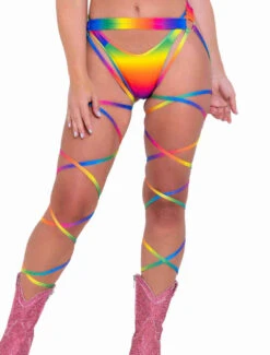 Roma R-6143 - Rainbow Garter Leg Straps