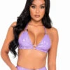 Roma R-6164 - Vinyl Bikini Tie-Top With Ring Detail -Funky Lingerie Outlet 6164 Lav 23589.1650009294