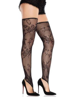 LA6221, Floral Footless Thigh High -Funky Lingerie Outlet 6221 05 001 37799.1741926140