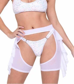 Roma R-6233 - Sheer Mesh Chap Shorts -Funky Lingerie Outlet 6233 6224 Wht 25275.1685827802