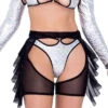 Roma R-6233 - Sheer Mesh Chap Shorts -Funky Lingerie Outlet 6233 Black 75926.1685827907