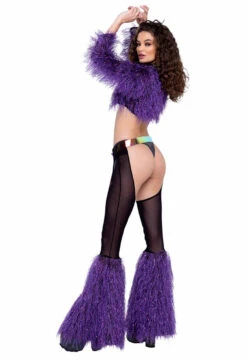 Roma R-6248 - Sheer Chaps With Faux Fur Bell Bottom -Funky Lingerie Outlet 6250 6248 PP Back 44467.1685832493