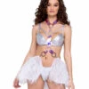 Roma R-6241 - Faux Fur Harness Skirt -Funky Lingerie Outlet 6253 6325 6241 Wht 76939.1685688738