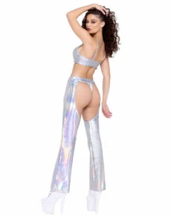 Roma R-6255 - Hologram Chaps With Belt -Funky Lingerie Outlet 6254 6255 6325 Back 72751.1685766811