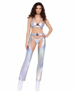 Roma R-6255 - Hologram Chaps With Belt -Funky Lingerie Outlet 6254 6255 6325 27425.1685766804