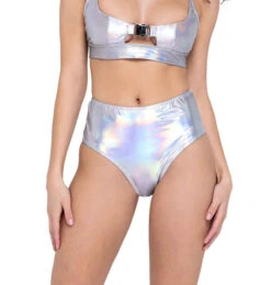 Roma R-6256 - Hologram High-Waisted Shorts