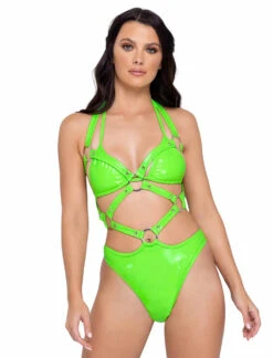 Roma R-6266 - Vinyl Criss-Cross Romper