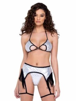 Roma R-6282 - Fringe Trim Hologram Barter Belt -Funky Lingerie Outlet 6280 6341 6282 67689.1685802568