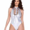Roma R-6283 - Ring Hologram Lace-Up Romper 2 Roma R-6283 - Ring Hologram Lace-Up Romper -Funky Lingerie Outlet 6283 45374.1685802637