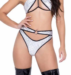 Roma R-6290 - Hologram Shorts With Keyhole Cutout