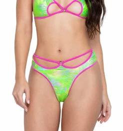 Roma R-6305 - Two-Tone Thong Back Shorts