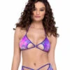 Roma R-6306 - Purple Multi Keyhole Top -Funky Lingerie Outlet 6306 33726.1685825347