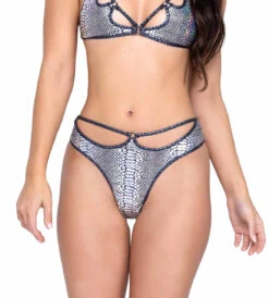 Roma R-6318 - Snake Skin Thong Back Shorts