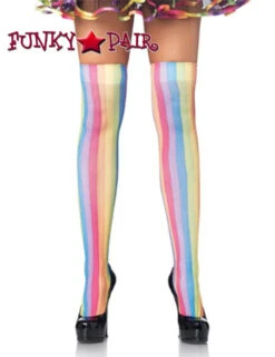 LA-6320, Rainbow Striped Thigh Highs